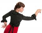 Blusa negra con lunares blanca