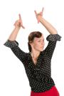 Blusa negra con lunares blanca