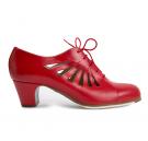 Zapato de baile Flamenco Ingles Calado Rojo