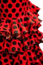 Traje de Flamenca Doña Ana rojo y lunares en negro