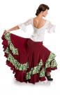 Falda flamenca Triana FL Burderos/Verde