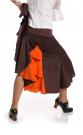 Falda flamenca Azabache VII Marrón/Naranja talla M