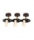 Clavijeros de guitarra estilo Hauser, níquel negro, palomillas madera de serpiente