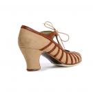 Zapato Flamenco Primor Ante Beige/Serpiente