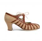 Zapato Flamenco Primor Ante Beige/Serpiente