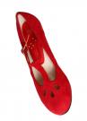 Zapato flamenco Trebol ante rojo