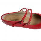Zapato Flamenco Dos Correas Piel Rojo