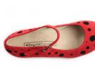 Zapato Flamenco Topos Rojo Lunares Negro
