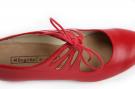 Zapato Flamenco Cordado Calado Piel Rojo
