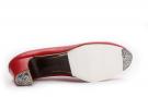 Zapato Flamenco Cordado Calado Piel Rojo