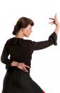 Blusa negro con puntos rojos para el baile 