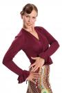 Blusa flamenca en berenjena