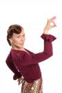 Blusa flamenca en berenjena