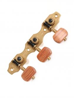 Clavijeros de guitarra estilo Hauser, latón macizo, palomillas palo santo
