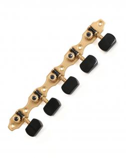 Clavijeros de guitarra 10 cuerdas, latón macizo, palomillas negras