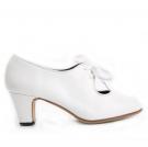 Zapato de baile Flamenco Blucher cuero blanco premium talla 40