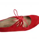 Zapato Flamenco Cordado Calado Ante Rojo