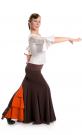 Falda flamenca Azabache VII Marrón/Naranja talla M