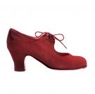 Zapato de baile Flamenco Angelito rojo-marrón ante