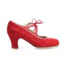 Zapatos de Baile Flamenco Modelo Candor Ante Rojo