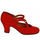 Zapato flamenco ante rojo